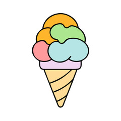 rainbow sherbet vector icon, rainbow sherbet vector illustration - simple illustration of rainbow sherbet, perfect for logos, and rainbow sherbet - themed designs.