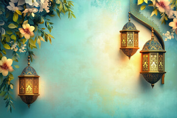 Beautiful Islamic Background for Card and Banner of Eid and Ramadan