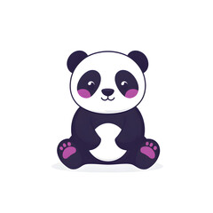 Sleek Panda Logo Design with Bold Shapes and Soft Curves