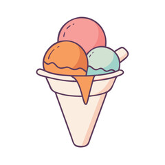 scoop in a cone holder vector icon, scoop in a cone holder vector illustration - simple illustration of scoop in a cone holder, perfect for logos, and scoop in a cone holder - themed designs.