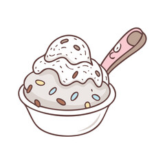 scoop of rocky road vector icon, scoop of rocky road vector illustration - simple illustration of scoop of rocky road, perfect for logos, and scoop of rocky road - themed designs.
