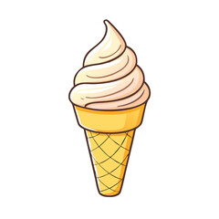 soft serve cone vector icon, soft serve cone vector illustration - simple illustration of soft serve cone, perfect for logos, and soft serve cone - themed designs.