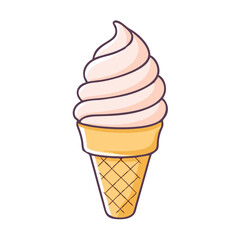 soft serve cone vector icon, soft serve cone vector illustration - simple illustration of soft serve cone, perfect for logos, and soft serve cone - themed designs.