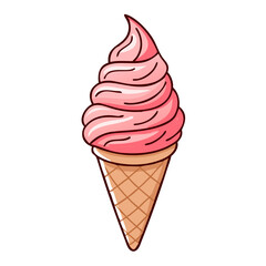 strawberry swirl cone vector icon, strawberry swirl cone vector illustration - simple illustration of strawberry swirl cone, perfect for logos, and strawberry swirl cone - themed designs.