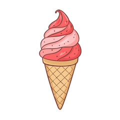 strawberry swirl cone vector icon, strawberry swirl cone vector illustration - simple illustration of strawberry swirl cone, perfect for logos, and strawberry swirl cone - themed designs.