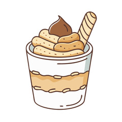 tiramisu ice cream vector icon, tiramisu ice cream vector illustration - simple illustration of tiramisu ice cream, perfect for logos, and tiramisu ice cream - themed designs.