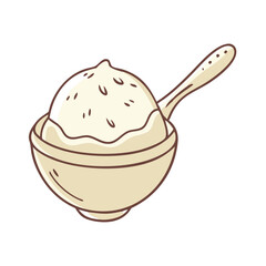 vanilla bean scoop vector icon, vanilla bean scoop vector illustration - simple illustration of vanilla bean scoop, perfect for logos, and vanilla bean scoop - themed designs.