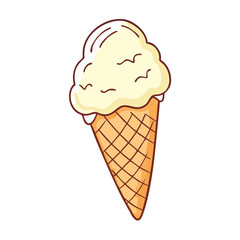 vanilla ice cream cone vector icon, vanilla ice cream cone vector illustration - simple illustration of vanilla ice cream cone, perfect for logos, and vanilla ice cream cone - themed designs.