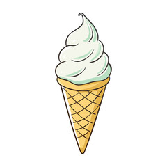 vanilla ice cream cone vector icon, vanilla ice cream cone vector illustration - simple illustration of vanilla ice cream cone, perfect for logos, and vanilla ice cream cone - themed designs.