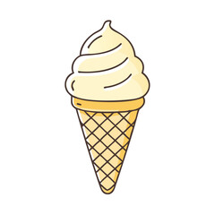 vanilla ice cream cone vector icon, vanilla ice cream cone vector illustration - simple illustration of vanilla ice cream cone, perfect for logos, and vanilla ice cream cone - themed designs.