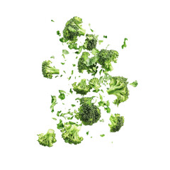 Vibrant Green Broccoli Floats in Air: A Stunning Culinary Image of Exploding Freshness