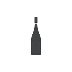 wine bottle icon Flat logo set collection