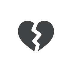 broken heart icon Flat logo set collection