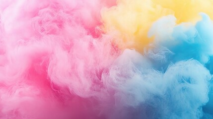 Fototapeta premium Fuzzy Pink Blue Yellow Gradient Background with Soft Cloud Effect