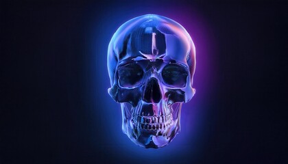 Symbolic Skull Against Dark X-Ray Background for Art and Science