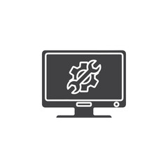 monitor repair icon Flat logo set collection