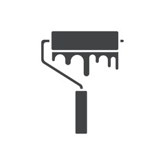 paint roller icon Flat logo set collection