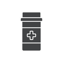 Obraz premium pills jar icon Flat logo set collection