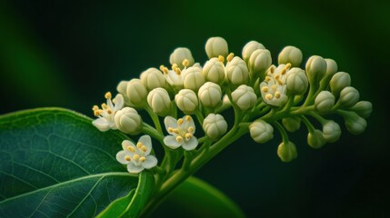 Fototapeta premium close-up of flower buds and leaves
