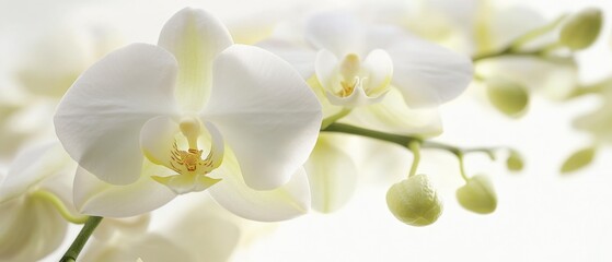 Fototapeta premium close up of white orchids