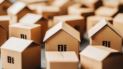 Miniature Cardboard Houses for Real Estate and Housing Concept