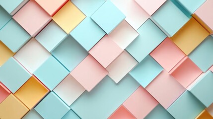 Colorful Geometric Patterns with Pastel Squares and Rectangles