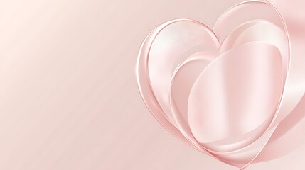 Abstract Pink Heart Shaped Design Swirls and Curves