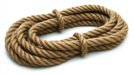 Twisted Natural Fiber Rope in a Neatly Coiled Arrangement