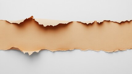 Fototapeta premium Torn Paper Strip on Smooth White Background for Creative Design
