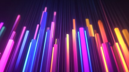 An animated business bar graph displaying real-time data, with bars dynamically adjusting heights, set against a futuristic digital interface for a high-tech feel.