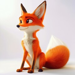 Obraz premium illustration of a red fox sitting