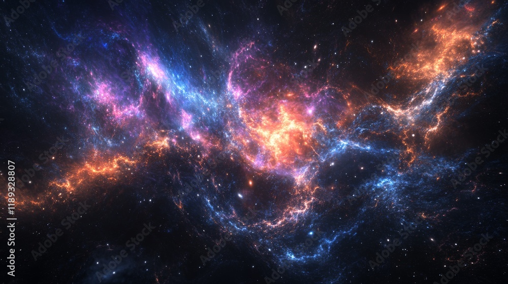 Poster an enchanting view of fireworks exploding in a starry sky, with bursts of color spreading outward, c