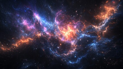 Naklejka premium An enchanting view of fireworks exploding in a starry sky, with bursts of color spreading outward, creating a sense of wonder and celebration.