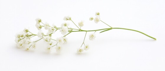 A sprig of delicate white baby's breath flowers