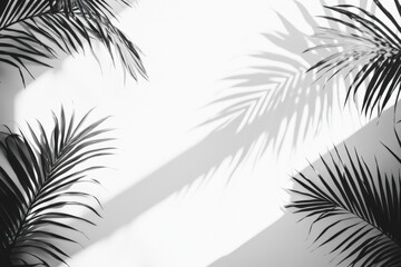 Obraz premium tropical palm leaf shadows on a white wall