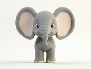 Fototapeta premium a cartoon baby elephant standing on a white background