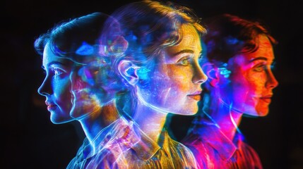 Multifaceted Female Portrait in Vibrant Colors