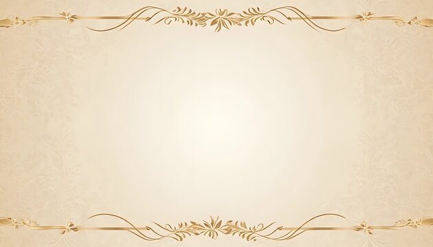 Elegant Cream Background With Golden Floral Accents