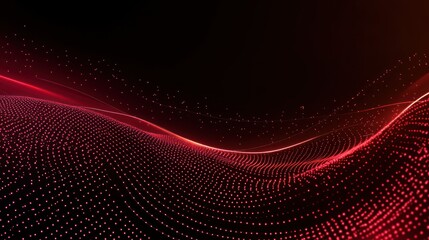 Abstract red digital wave design.