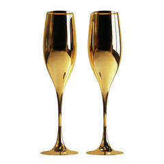 A Pair of Elegant Gold Champagne Flutes: Luxury and Celebration