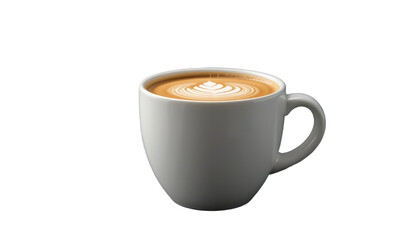 Fototapeta premium Enjoy a hot latte coffee in an isolated white cup, perfect for a cozy beverage experience and daily indulgence