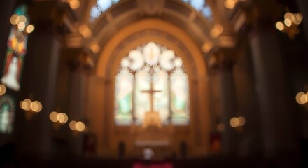 interior of church blur background