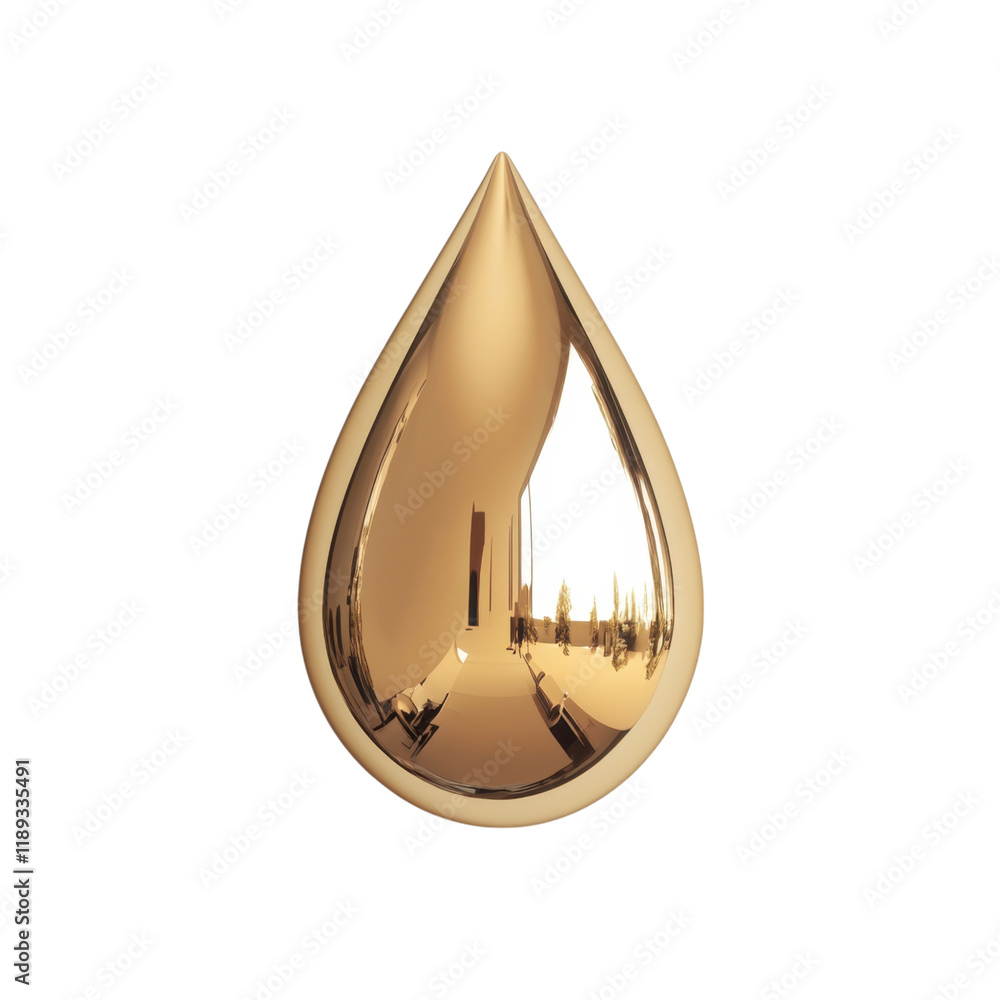 Poster golden teardrop reflection: a study in light and form