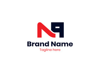 Fototapeta premium Creative NP logo design. Vector NP logo template with red and black color. 