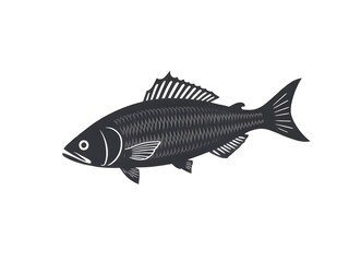 Fish silhouette vector style   