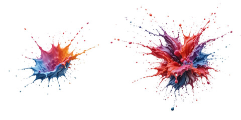 Vibrant Paint Splash on Transparent Background