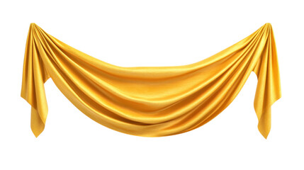 Golden Drapery Fabric Swags Elegant  Curtain Design,  Luxurious Textile Texture