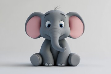 Fototapeta premium a cartoon elephant sitting on a white background