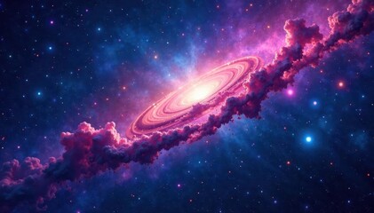 Obraz premium Cosmic vista, vibrant nebulae in deep blue space, space, celestial