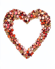 Obraz premium Heart shaped design made of colorful stones and glitter, evoking love and creativity
